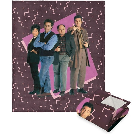 Warner Bros Seinfeld The Gang Kids Silk Touch Sherpa Throw Blanket
