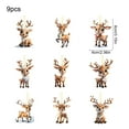 thumbnail image 3 of PEIBang 9 Pcs Cute Christmas Reindeer Ornaments Xmas Tree Decorations,2D Acrylic Winter Hanging Ornaments,Deer Pendants for Holiday Party Decor, 3 of 6