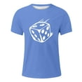 thumbnail image 1 of Huesdet T-Shirts Graphiques pour Hommes Couleur Imprimé de Lettres Col Ras du Cou Manches Courtes T-Shirts d'Été Décontractés Hauts Tee (Bleu, G), 1 of 6