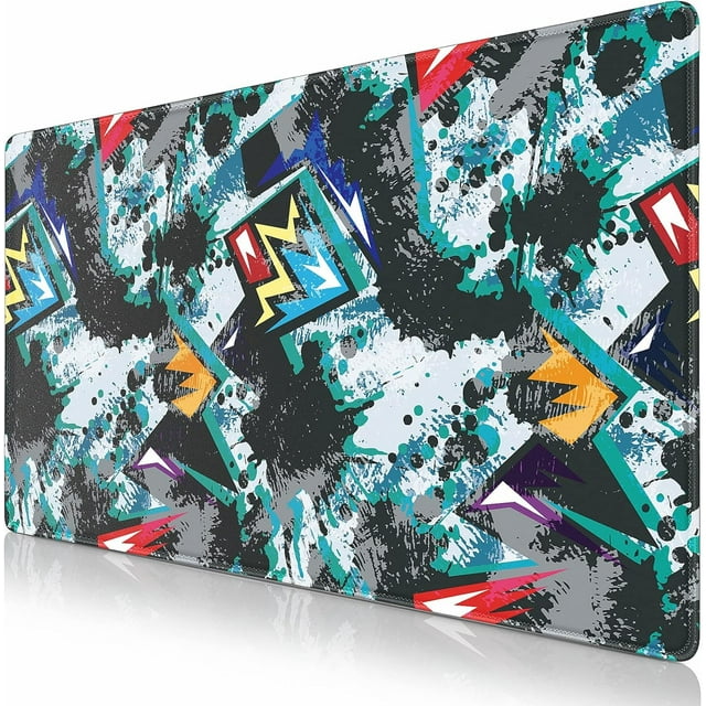 XXL Variegated Geometric Extended Gaming Mouse Pad Large 31.5x15.7 Inch NonSlip Base with Stitched Edge Ideal for Home Office Gaming Work Transform Your Desk Space