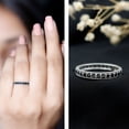 thumbnail image 3 of Rosec Jewels Natural Black Onyx Eternity Ring for Women - December Birthstone Ring - AAA Quality - Ready to Gift for Anniversary, 14K White Gold, US 11.50, 3 of 9