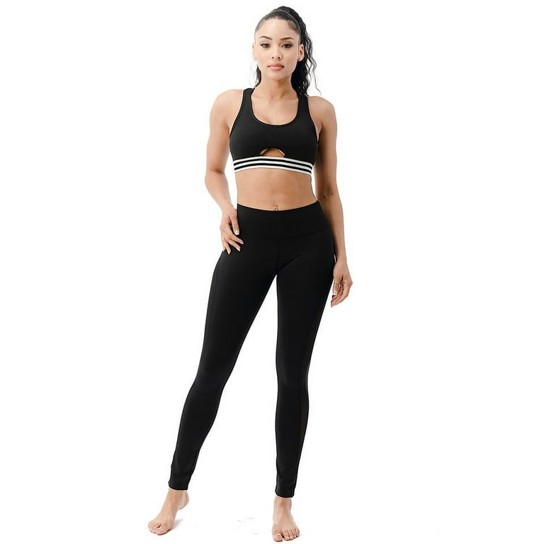 Women's Black Mesh Capri Leggings for Yoga, Fitness, and Running -  Breathable and Comfortable Activewear