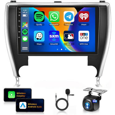 ESSGOO Car Stereo for Toyota Camry 2015 2016 2017【2 32G】 with Wireless Carplay/Android Auto,Android Car Radio 10.1 Inch Touch Screen GPS Navi WiFi Bluetooth FM/RDS Mirror Link SWC Backup Camera
