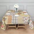 thumbnail image 3 of Pioneer Flower Floral Print Pattern Square Tablecloth,Waterproof Square Table Cover,Wipeable Spillproof Washable Table Cover for Home Kitchen Party Decor 52"x52"(132x132cm), 3 of 6