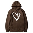 thumbnail image 5 of Penkiiy Mode Décontractée pour Femmes Impression de la Saint-Valentin Hauts à Manches Longues Sweat à Capuche 3TG Café, 5 of 5