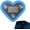 Blue, variant on Heart Shaped Solar Powered LED Ambient Light Wireless Decorative Lamp For Car Triangle Window Indoor Outdoor Use