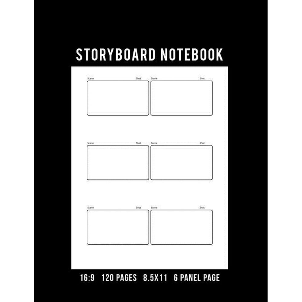Storyboard Notebook 169 Aspect Ratio 120 Pages 8.5x11in 6 Panel Page