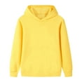thumbnail image 4 of Girls Long Sleeve Solid Color Hooded Pullover Top For Kids And Tweens Casual Comfortable Sweatshirt 8-9 Years Yellow, 4 of 8