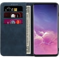 thumbnail image 3 of for Samsung Galaxy S10 Wallet Case,Premium PU Leather Flip Folio Case with Card Slot,Kickstand Holder Magnetic Closure [TPU Shockproof Interior Protective Case] for Galaxy S10,Blue+Khaki, 3 of 8