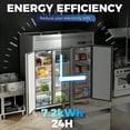 thumbnail image 5 of Coolski 72"" W 54 Cu Ft 3-Door Commercial Upright Refrigerator, Stainless Steel, 5 of 9