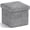 Gray, variant on Small Storage Ottoman Cube Foldable, Linen Square Foot Rest Stool Seat, Black Collapsible Cube for Living Room, Bedroom, Dorm, Office, 11" x 11" x 11"