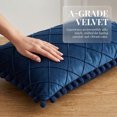 thumbnail image 3 of REGALWOVEN Couch Pillow Cases 1 Pack Soft Pom-poms Velvet Throw Pillow Covers for Farmhouse Home Decor Navy Blue 12" x 20", 3 of 7