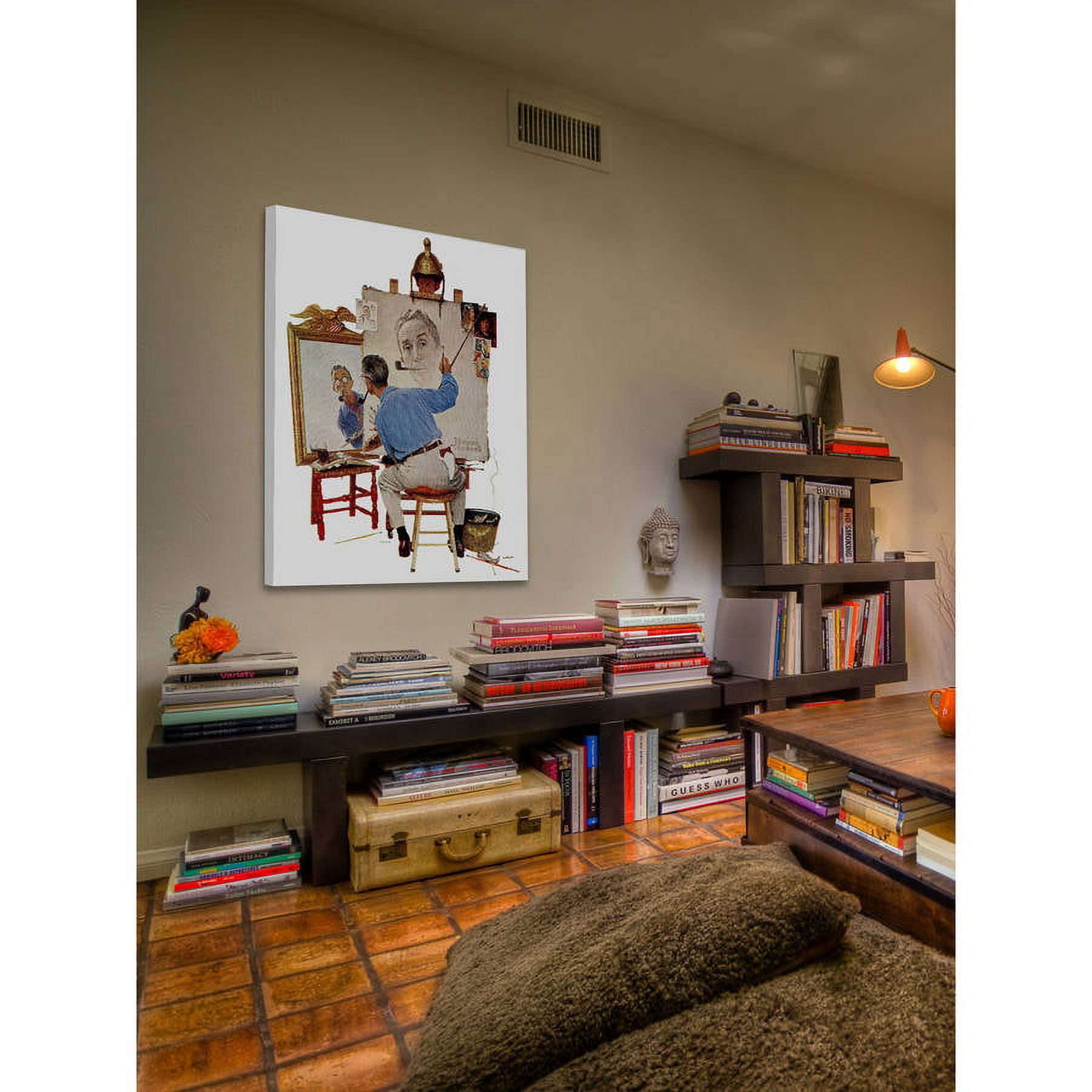 Marmont Hill 'Triple Self Portrait' by Norman Rockwell Painting Print on Wrapped Canvas