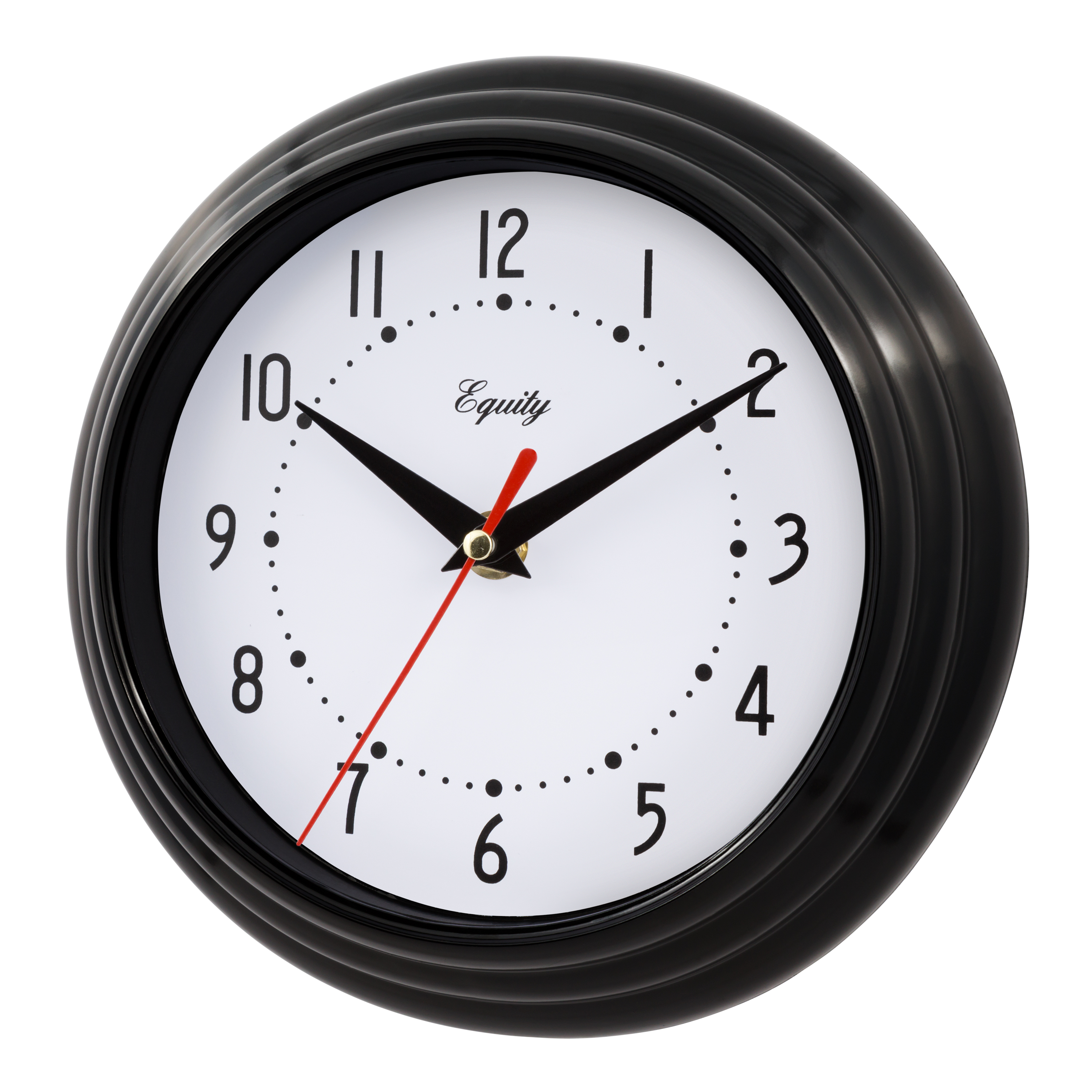 Equity 8 inch Traditional Black Indoor Quartz Analog Clock, 25013 - image 3 of 6
