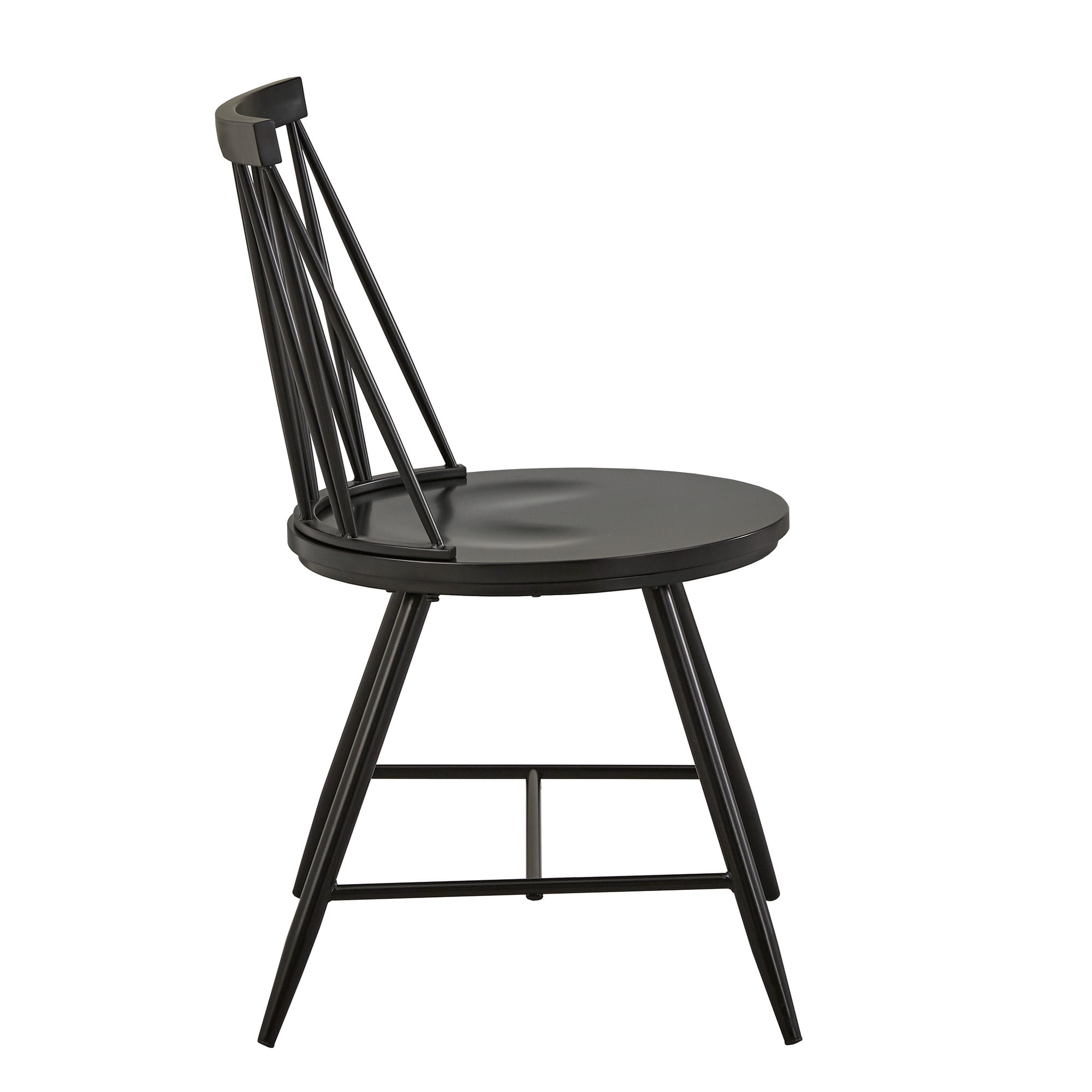 Weston Home Lydford Zigzag Low Back Windsor Classic Dining Chairs, Set of 2, Black