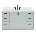 thumbnail image 2 of Ariel Kelly 60 Inch Single Rectangle Sink Bathroom Vanity With Carrara White Quartz Countertop 1.5 Inch Edge In Grey, 2 of 12