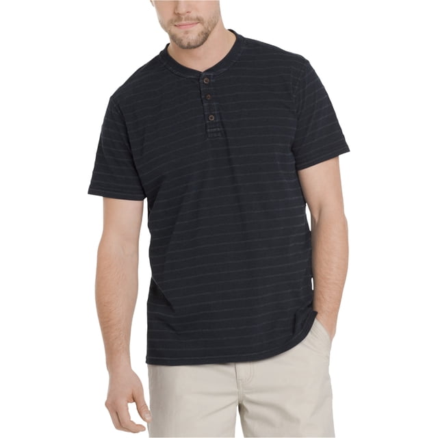 G.H. Bass & Co. Mens Jack Mountain Textured Henley Shirt, Blue, Small