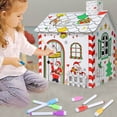 Gingerbread House Kit Christmas, Foldable Color Your Own Cardboard ...