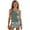 2 Green, variant on REDARER Girls 3-Piece Tankini Swimsuit Solid Blue Ruched Top with Ditsy Floral Print Shorts Swimwear,7-8 Years