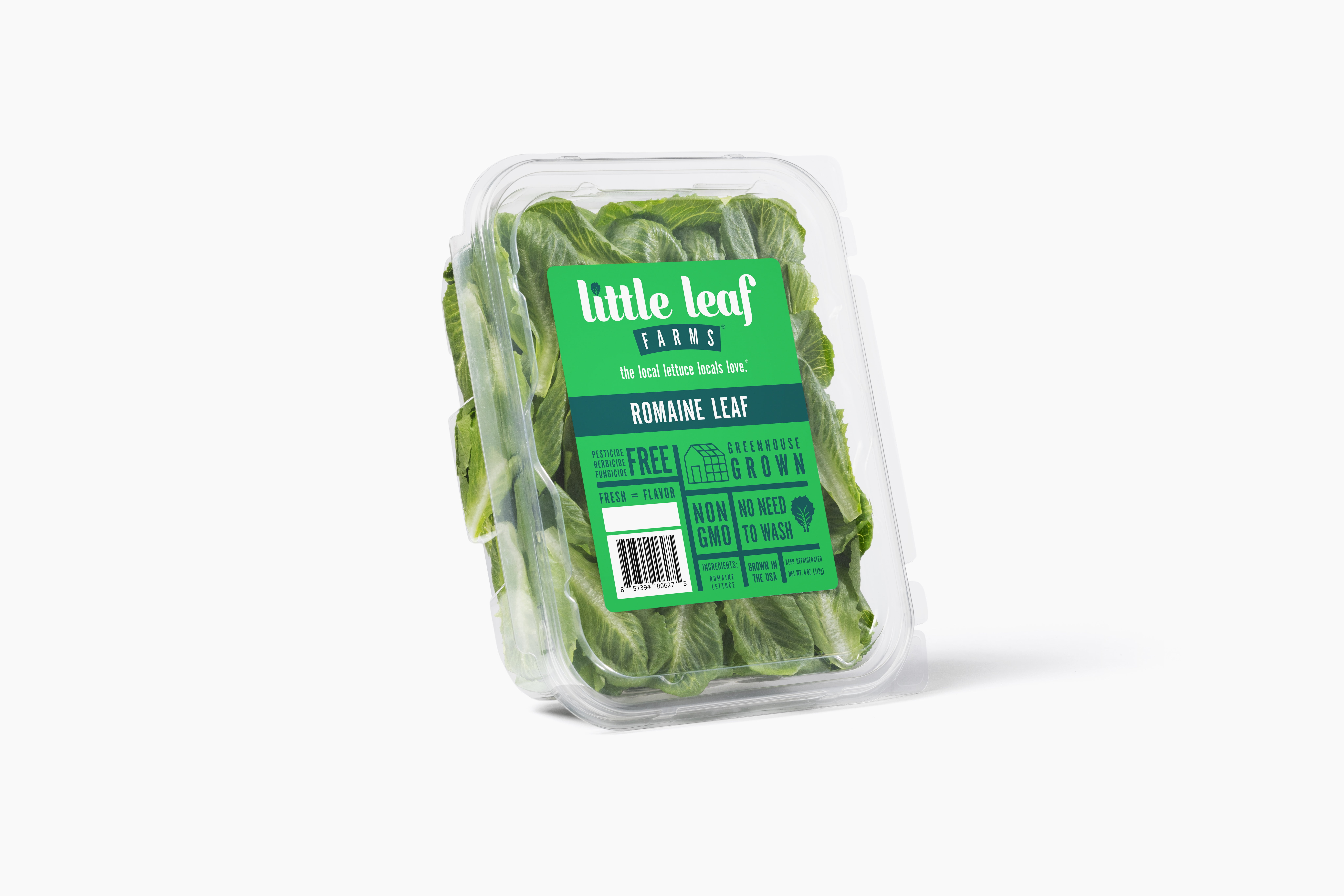 Little Leaf Farms Romaine Leaf, 4 oz Clam Shell, Fresh