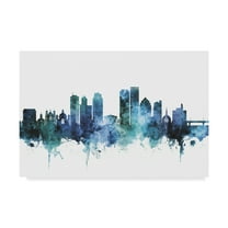Trademark Fine Art 'Dayton Ohio Skyline Blue' Canvas Art by Michael Tompsett