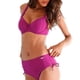 thumbnail image 1 of Women Swimsuit 2 Piece Pure Color Swimwear Tie Side Bath Swim Suit for Beach Pool Red L, 1 of 5