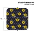 thumbnail image 2 of Honeii Sunflowers print Leather Coaster Set of 4, ideal for safeguarding your furniture from drinks spills and effortless cleanup-Square, 2 of 6
