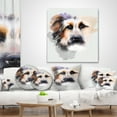 thumbnail image 4 of Designart Sad Dog Watercolor Illustration - Animal Throw Pillow - 18x18, 4 of 5