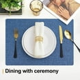 thumbnail image 4 of Cloths Placemats for Dining Table Set of 4, Heat Resistant Washable Cotton Linen Blend Table Mats, Easy to Clean Non-Slip Place Mats, 13" x 19", Blue, 4 of 6
