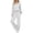 White, variant on QSXADF Fall 2 Piece Sweatsuits Women Casual Tracksuit Set Solid Collared Long Sleeve Elastic Waist Pocket Pants Set Daily Women Fall Winter Outfits