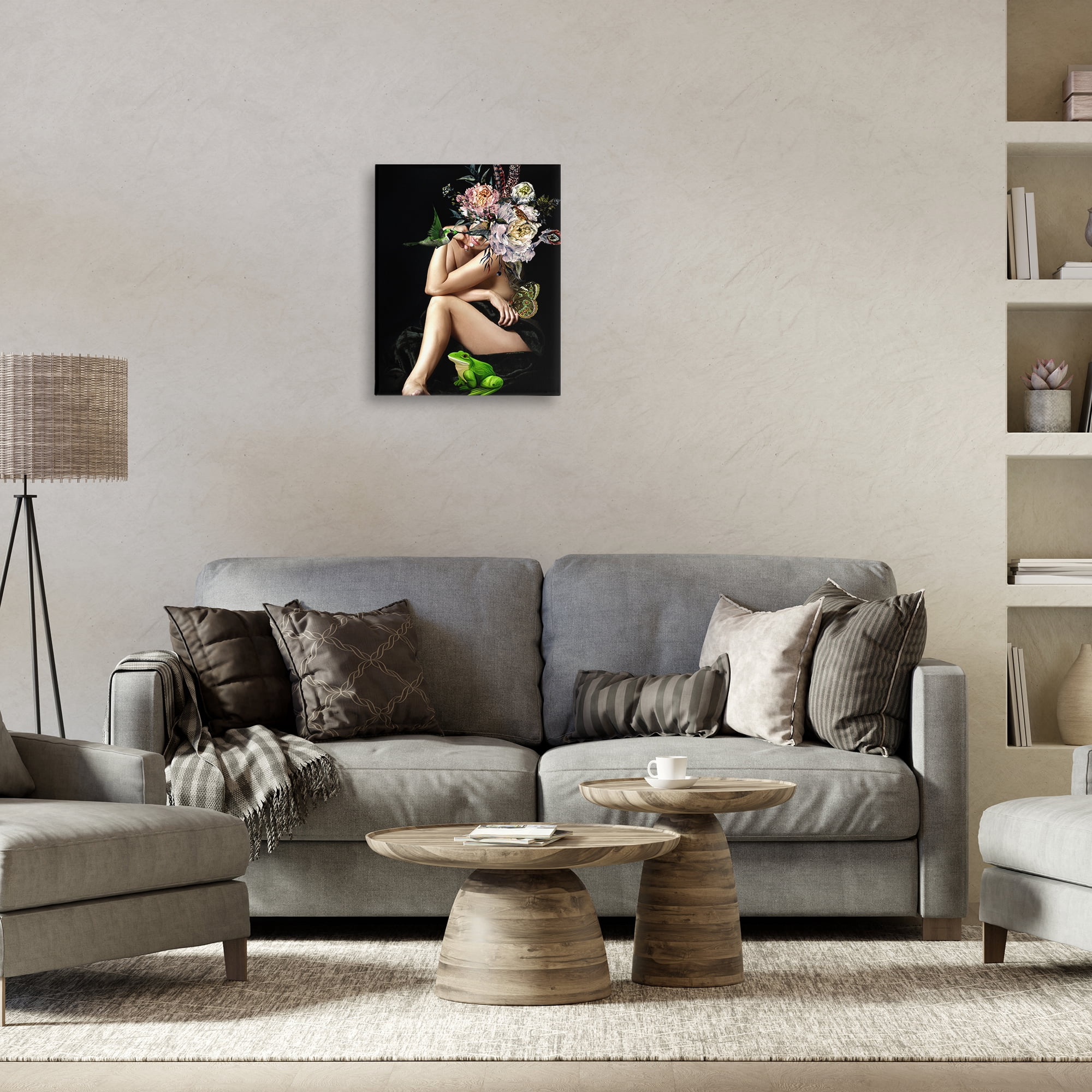 Stupell Industries Midnight Elevations Portrait Abstract Painting Wrapped Canvas Art Print Wall Art, 16 x 20