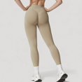 thumbnail image 5 of Women's Seamless High Waist Compression Leggings with Sculpting Back Detail and Stretch Knit Fabric - Medium, Ivory, 5 of 7