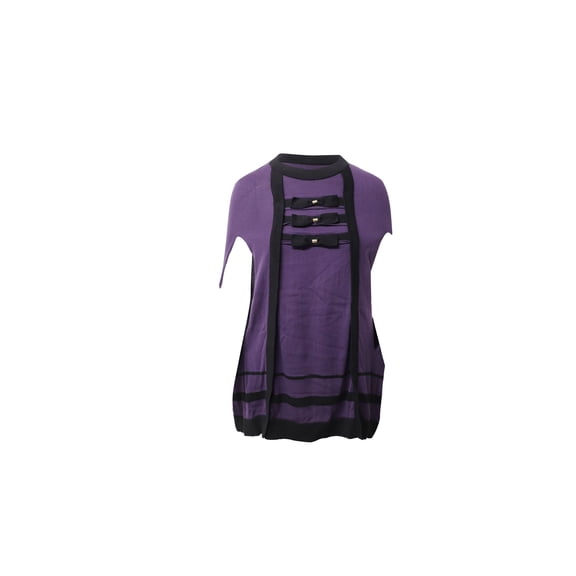 Pre-Owned Temperley London Knitted Cape in Purple Cotton