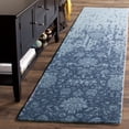 thumbnail image 3 of SAFAVIEH Restoration Vintage Dalton Floral Wool Area Rug, Blue/Dark Blue, 6' x 6' Round, 3 of 10