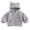 Gray, variant on Toddler Fleece Jacket, Super Cute Bear Ear Hooded Zip‑Up Coat with Pockets, Soft Warm Unisex Kids Outerwear for Boys Girls