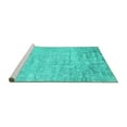 thumbnail image 2 of Ahgly Company Machine Washable Indoor Rectangle Abstract Turquoise Blue Contemporary Area Rugs, 7' x 9', 2 of 4