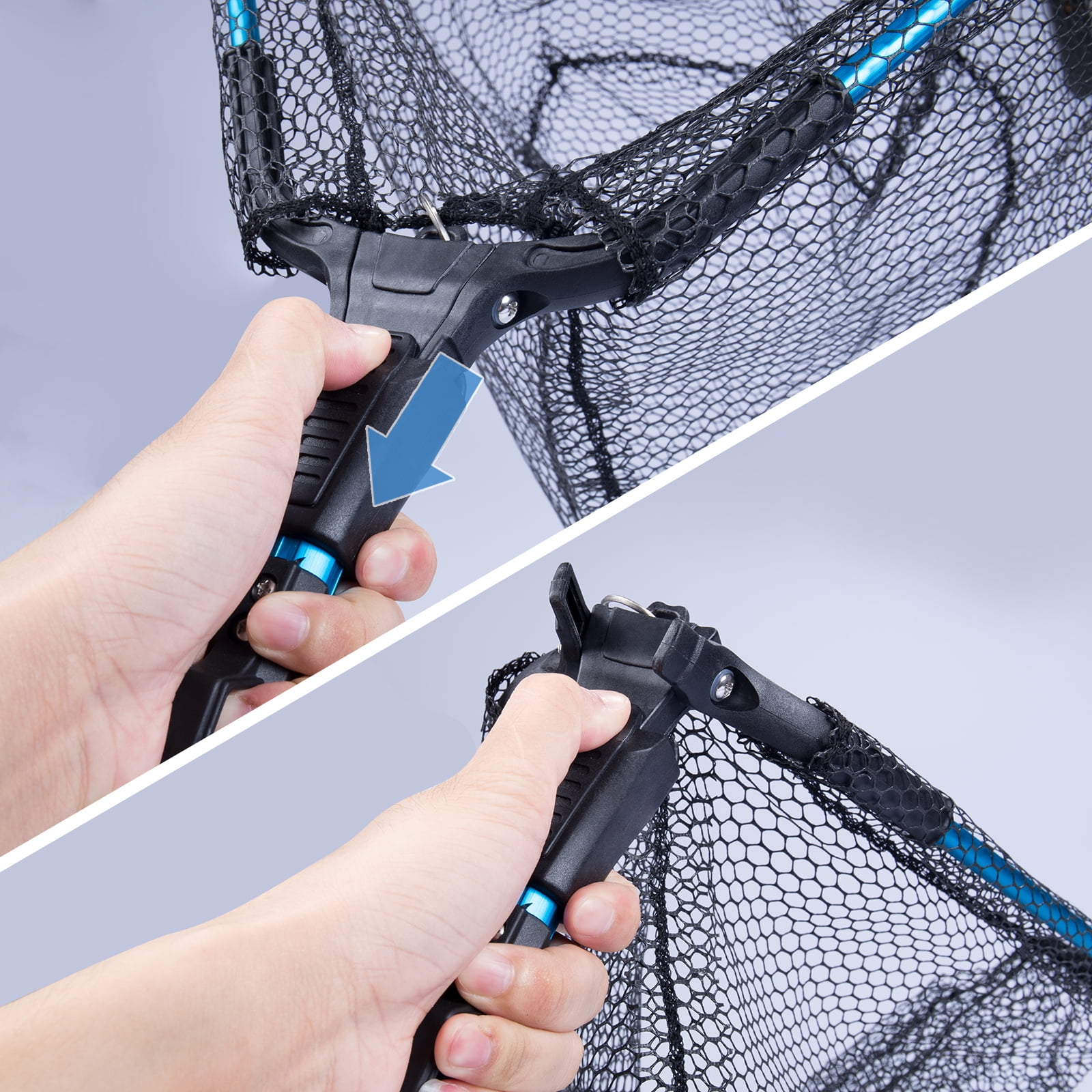 Bombrooster 4-in-1 Fishing Tool Kit: Landing Net, Pliers, Fish Gripper, Hook Remover. Kayak Fishing Gear & Boat Fishing Accessories for Freshwater Saltwater Fishing