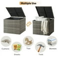 thumbnail image 4 of PARKWELL Outdoor Storage Box with Lid,All-Weather Waterproof Wicker Storage Cabinet for Patio Furniture, Pool Accessories, Garden Tools, Gray, 4 of 9