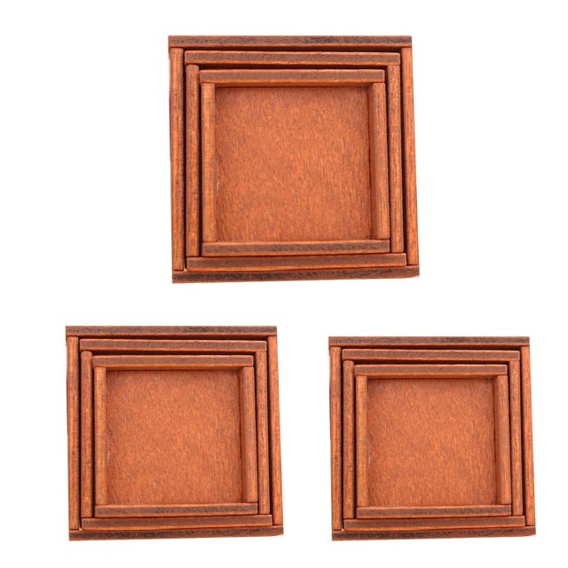 Juego de bandejas de almacenamiento para casa de muñecas, accesorios para juguetes, decoración de escenas para el hogar y la habitación. Cuadrado