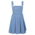 thumbnail image 1 of RUNQHUI Robe Salopette en Denim pour Filles, Bretelles Réglables, Jupe Salopette d'Été, Bleu Clair 16, 1 of 7