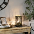 thumbnail image 2 of Northlight Floral Laser-Cut Iron Table Lamp  - 11" - Black and Gold, 2 of 6