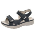 thumbnail image 6 of Modstep Womens Orthopedic Walking Sandals Memory Foam Open Toe Sports Beach Slides Plantar Fasciitis Shoes with Hook and Loops Blue 7, 6 of 7