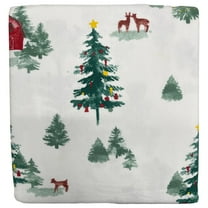 Cuddle Duds Flannel Sheet Set Christmas Trees & Barns Twin Bed Sheets, Bedding