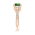 thumbnail image 4 of ANGARA Lab Grown 1.75 Ct Classic Three Stone Emerald and Lab Diamond Ring for Women in 14K Rose Gold (Size-8mm) | May Birthstone, Anniversary, Jewelry Gift for Women | Lab-Grown Emerald Ring, 4 of 9
