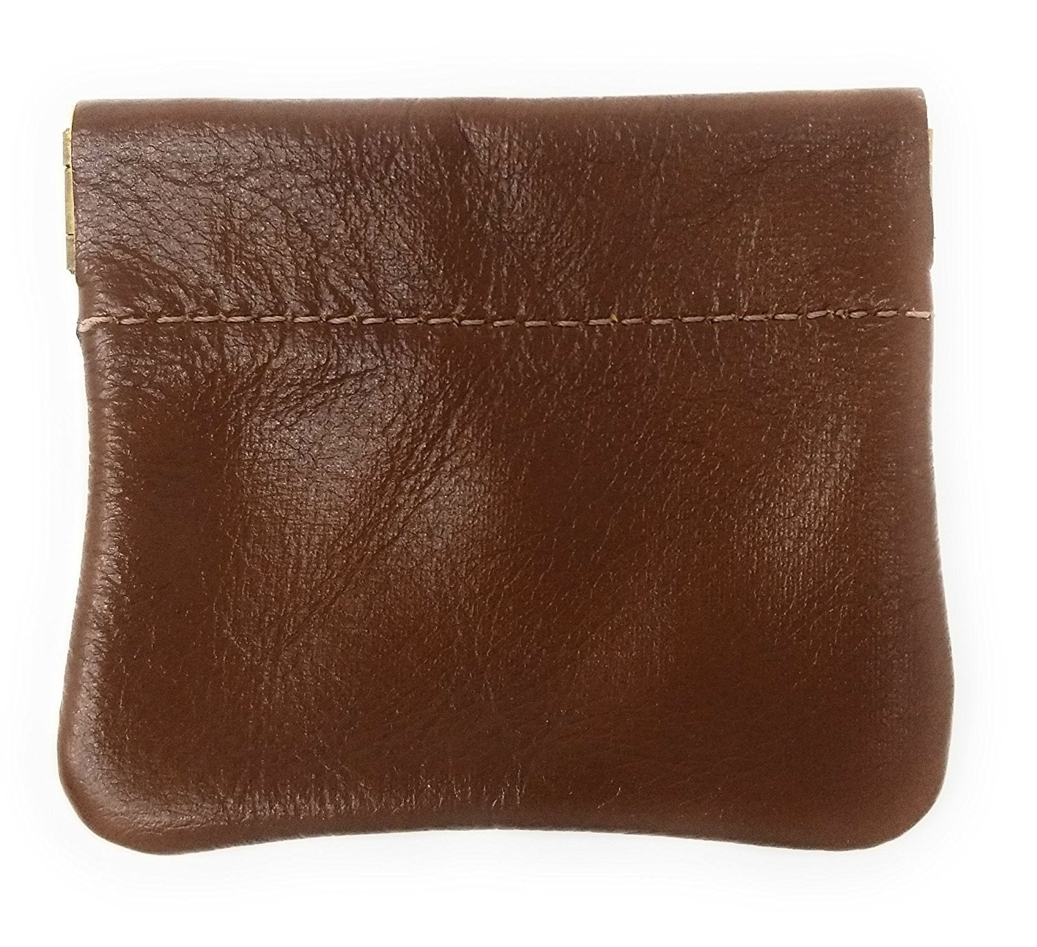 Leather Squeeze Coin Purse, Coin Pouch change Holder For Men, Pouch size 3.5 in X 3.25 in. high ...