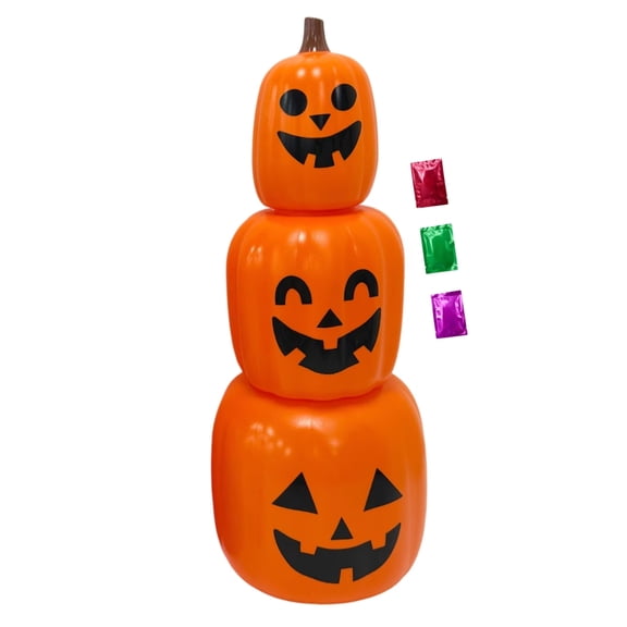 Orange Stackable Jack-O-Lantern Halloween Pumpkin Decorations 24-inch 1-Ct, Porch Home Party Decor - with Noelle's Delight