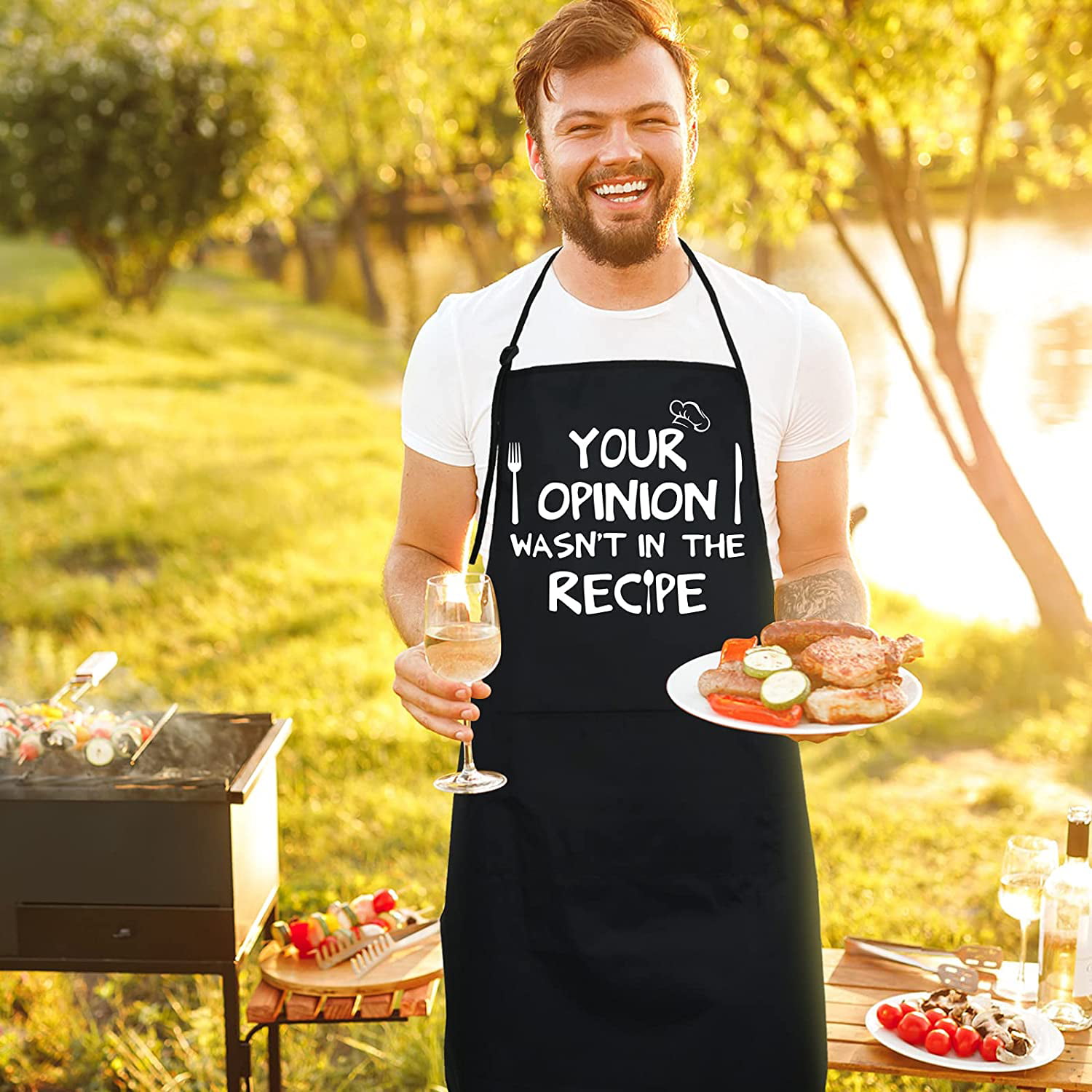 Miracu Funny Apron for Men, Women - Funny Dad Gifts, Gifts for Dad -  Valentines Day, Birthday, Grilling Gifts for Men, Boyfriend Husband Brother  Mom 
