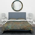 thumbnail image 2 of Designart 'Blue and Bronze Dots on Glass III' Geometric Duvet Cover Set, 2 of 4
