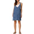 thumbnail image 2 of INSPIRE CHIC Women's Sleeveless Casual Denim Adjustable Strap Overall Mini Dress XS Dark Blue, 2 of 6