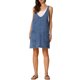 thumbnail image 2 of Vestido mini de mezclilla sin mangas para mujer Inspire Chic, con tirantes ajustables, talla XS, azul oscuro, 2 of 6